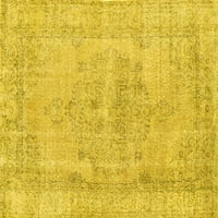 Tradicionalni pravokutni perzijski tepisi u žutoj boji, koji se mogu prati u perilici, 6 '9'