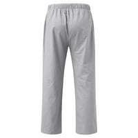 Baggy hlače za muškarce Ljetno vučenje elastične boje čvrste boje labave ležerne hlače Pješačke hlače siva klirens
