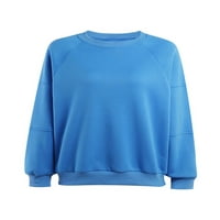 Ženski proljetni i jesenski Casual pulover u A-listi, jednobojna široka majica s okruglim vratom s dugim rukavima