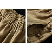Ženske gaćice s kopčom u obliku diska, ženske gaćice s elastičnim strukom, hlače u struku, krojene hlače, Ležerne