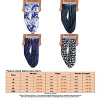 Ženske široke široke duge hlače s elastičnim elastičnim strukom Midi hlače za kućnu odjeću ljetne Ležerne Palazzo