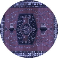 Tvrtka alt pere u stroju tradicionalne unutarnje Prostirke okruglog oblika u perzijskoj plavoj boji, promjera