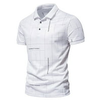 Muška majica, bluze, Rasprodaja, Plus size, muška bluza s kratkim rukavima s ovratnikom s printom na kopčanje,