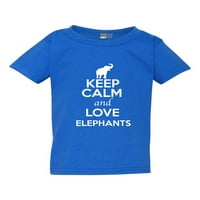 Ostanite mirni i volite slonovu kljovu ljubitelj životinja ljubitelj slonova majica za malu djecu