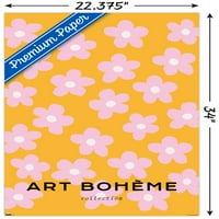 Art boem-plakat na zidu s ružičastim cvjetovima, 22.375 34