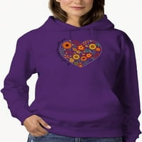Storybook stil cvjetovi hoodie žene -imaga by thutterstock, ženski x -veliki