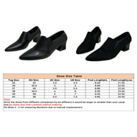 & / Ženske cipele sa šiljastim nožnim prstima Vintage udobne pumpe s zdepastom potpeticom ženske cipele crne 7,5