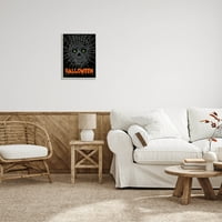Stupell Industries sablasni Halloween Spider Web Skull Grafička umjetnost siva uokvirena umjetnička print zidna