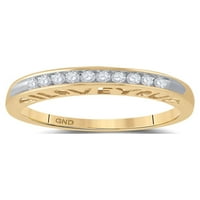 Prsten od punog žutog zlata 10K okrugli dijamant Volim te zaručnički prsten za godišnjicu braka Karat-Veličina