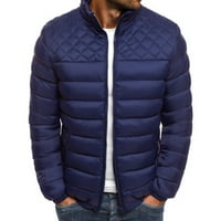 Muška jesen / zima topla donja jakna s patentnim zatvaračem, lagani kaput u paketu, Mornarsko plava;