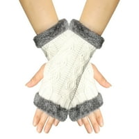 / Ženske zimske rukavice bez prstiju, modne jednobojne pletene rukavice za zapešće, termalne rukavice za rad,