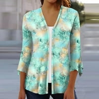Ženska modna široka ležerna kardigan bluza s rukavima od sedam dijelova i gumbima, top 2 inča