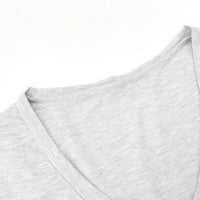 Ženske Ležerne jednobojne majice s izrezom u obliku slova U i kratkim rukavima na kopčanje s džepovima, bluze
