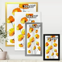 DesignArt 'Country Yellow Cvjetovi na bijeloj' tradicionalno uokvireni umjetnički tisak