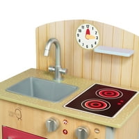 Drveni kuhinjski set za igru s kuhinjskim priborom za igru, Drvo