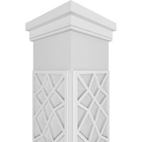 Ekena Millwork 8 W 8'H Obrtnica Klasični kvadrat bez konusa Mozaic Fretwork Column W Prairie Capital & Prairie