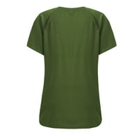 Ženska modna V-izreza za print pulover casual majice s kratkim rukavima bluza xxxl