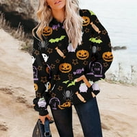 Ženska majica s kapuljačom s kapuljačom s dugim rukavima za jesen / zimu s printom za Noć vještica