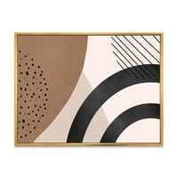 DesignArt 'Sažetak oblika i oblika bjelokosti u terakoti III' Moderni uokvireni platno zidni umjetnički tisak