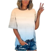 Ženska ljetna majica veličine plus veličine, ležerna široka majica kratkih rukava s okruglim vratom, poklon na