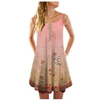 Ljetna haljina za žene, modni ljetni casual Retro cvjetni prsluk bez rukava, labava Majica Bez rukava, Plus size