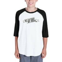 Moj otac, moj heroj, jedinstvena dizajnerska dječja Baseball majica, ideja za poklon za dječaka