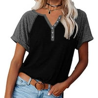Ženska majica s kratkim rukavima u obliku slova u, lagana ležerna bluza za ljeto, lagana i prozračna majica s