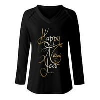 Ženske seksi košulje s izrezom u obliku slova u, modne bluze s dugim rukavima s printom Sretna Nova Godina Tigar,