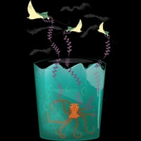 Ocean u staklenoj hobotnici leteći ubod ray kite Girls crna grafička majica - dizajn od ljudi xl