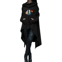 Ženska kapuljača Moda predimenzionirana dugačka haljina za dukse jeseni zima srednje duljine print dugački kaputa