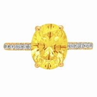 2.21CT ovalno rez žuto simulirani dijamant 14K Izjava o graviranju žutog zlata zaručnika za angažman vjenčanja