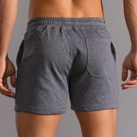 CLLIOS muške kratke hlače, muškarce solidne pamučne hlače s tri točke Sportske elastične kratke hlače srednjeg