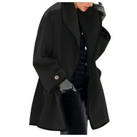 ženska modna zimska jakna s dugim rukavima u boji Casual vuneni kaput Trench jakna ženski topli tanki dugi kaput