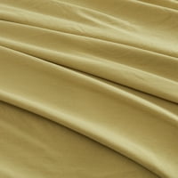 Set prekrivača za poplune, mekani oprani mat set posteljine od mikrovlakana, jednobojni Kaki, bež, Jednobojni