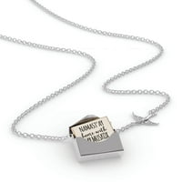Ogrlica za ormarić Namast'ay Home s mojim Muskovim jednostavnim izrekama u srebrnoj omotnici Neonblond