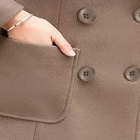 Žene jakne s dugim rukavima dvostruka grudnjaka nadmašuje odjeće srednje duljine kapute za vrat graška zima topli