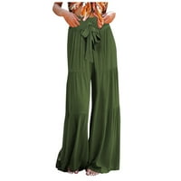Ženske casual modne hlače svestrane Ležerne Nabrane široke jednobojne hlače u boji, AA
