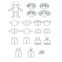 Lutka McCall s uzorcima za šivanje, Odjeća i obuća-sve veličine u jednoj omotnici