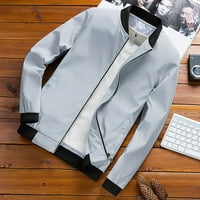Muška jesen / zima casual modna jednobojna jakna s patentnim zatvaračem gornja odjeća kaputi vrhovi