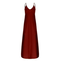 Opuštene večernje haljine A kroja bez rukava s okruglim vratom u crvenoj boji