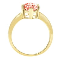 Vjenčani prsten od imitacije crvenog dijamanta markiznog reza od 2,5 karata u žutom zlatu od 18 karata, veličine