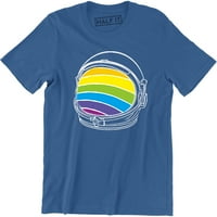 Astronaut kaciga Šarena linija grafika - LGBT bi gay muška majica
