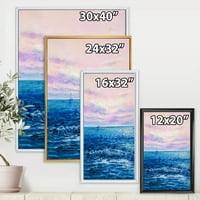 DesignArt 'Sunrise Sjaj na oceanskim valovima II' nautička i obalna uokvirena platna zidna umjetnička tiska