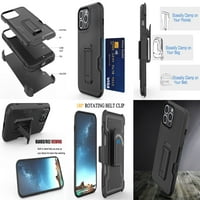 Paket pribora za iPhone Pro Ma futrolu - Teška zaštitna zaštitna poklopca, isječak remena, punjač s dvostrukim