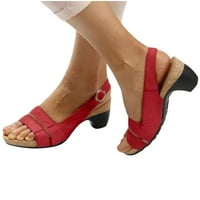 Ženske sandale-Plus size casual ženske sandale s masivnom potpeticom crvene veličine 8,5