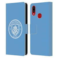 Dizajn glavnih slučajeva Službeno licenciran Manchester City Man City FC Badge Blue White Mono Leather Book Cose