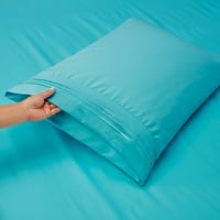 Set posteljine za posteljinu, mekane plahte za krevet, Kompleti za hlađenje posteljine i jastučnica od mikrovlakana,
