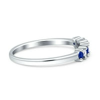 Okrugli zasljepljujući Ženski zaručnički prsten od imitacije plavog Safira od srebra