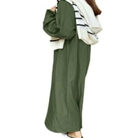 Ženska haljina dugih rukava Maksi haljina kaftan ženske slobodne večernje vojne zelene boje