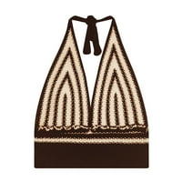 Tank za žene odjeća odjeća proljetna i ljetna šava pletena labava ležerna V vrata na kaikini na plaži prsluk vrh